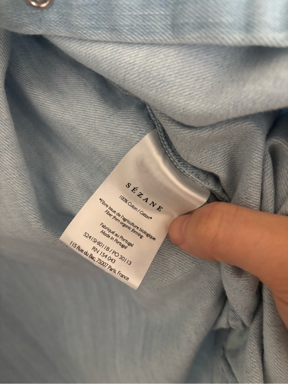 Sezane Max shirt in very light denim - Picture 5 of 6